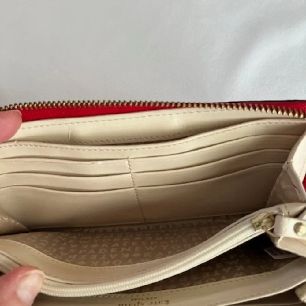 KATE SPADE | Ace Of Spades Red And White Zip Around Wallet